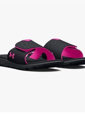 Under Armour Ignite Pro Slide Sandals Black Pink Women’s Size 8 NWT